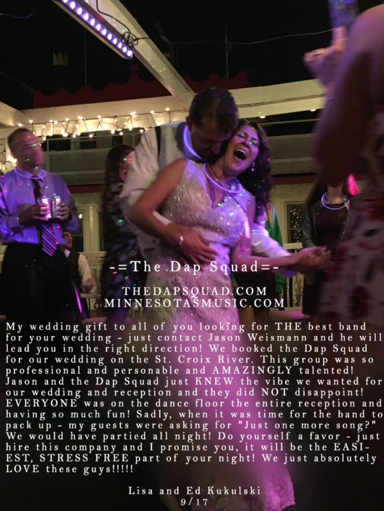 Lisa and Ed Kukulski – 9/17 St. Croix River Boat Wedding